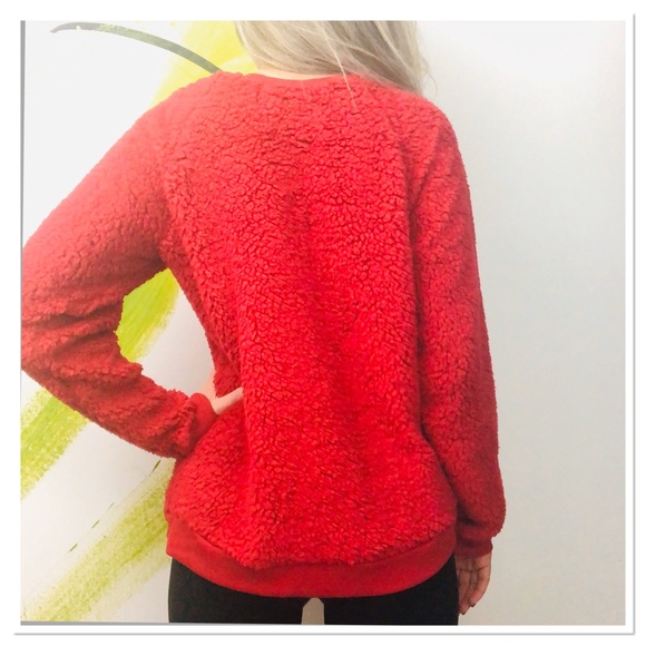 Ugly Cute Christmas sweater sherpa sweatshirt M - Picture 5 of 7